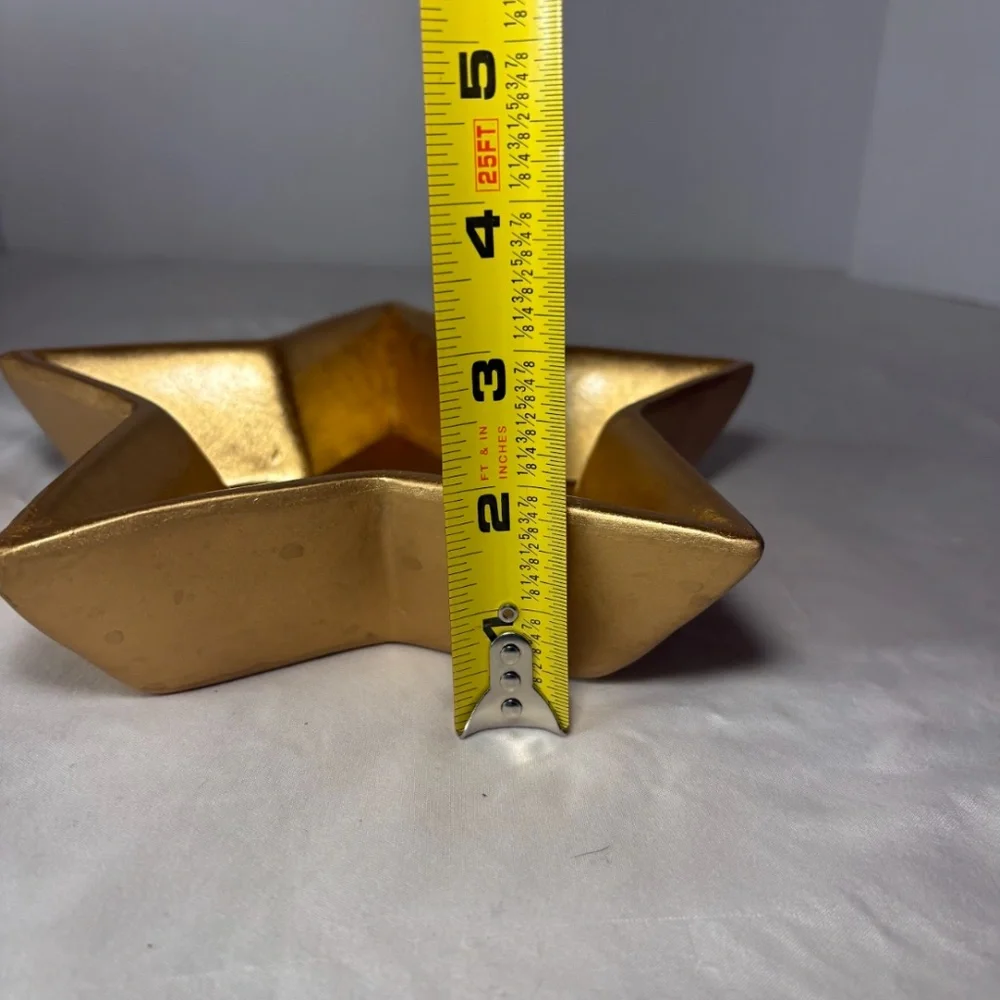 Pier 1 Terracotta Star Shaped Bowl Gold Decorative Bowl/Candy Dish Holiday